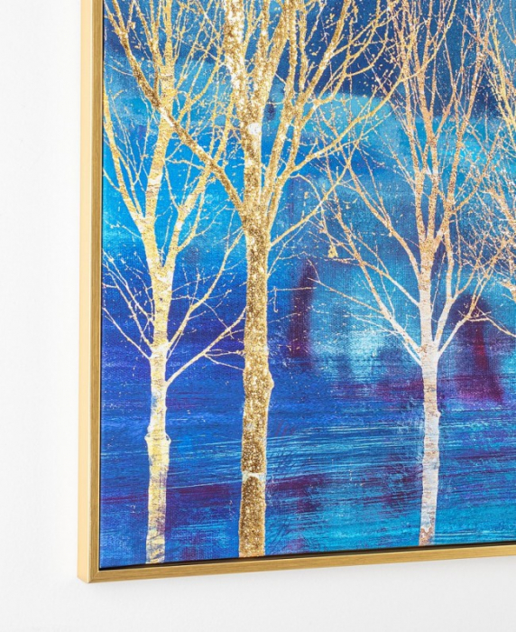 Tablou pictat Gallery peisaj, Panza/Lemn, Albastru, 100x3.2x70 cm [2]