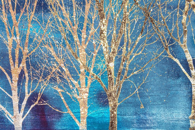 Tablou pictat Gallery peisaj, Panza/Lemn, Albastru, 100x3.2x70 cm [3]