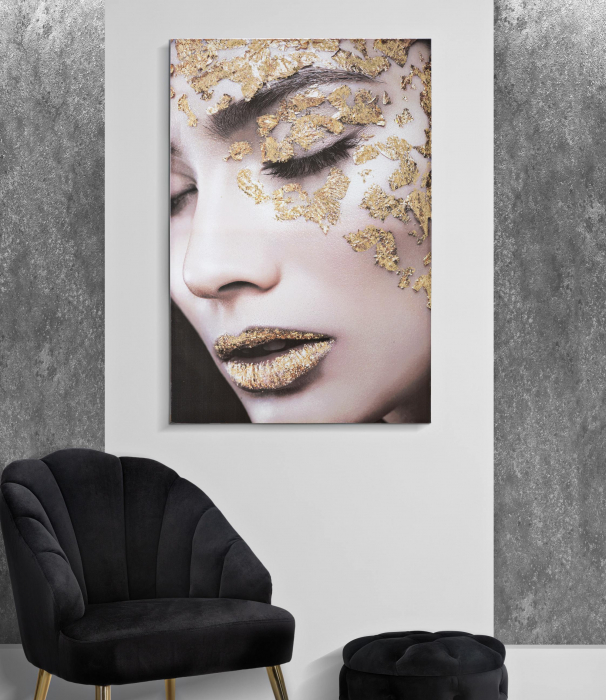 Tablou Beautiful Lady, Lemn Canvas, Multicolor, 120x80x3.8 cm