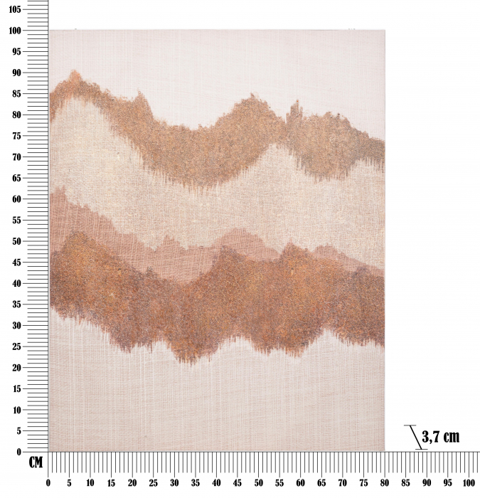 Tablou pictat manual Browny, Lemn/Canvas, Multicolor, 100x80x3.7 cm [6]