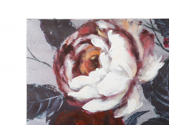 Tablou pictat manual Flower, Lemn/Canvas, Multicolor, 60x120x3.7 cm [4]