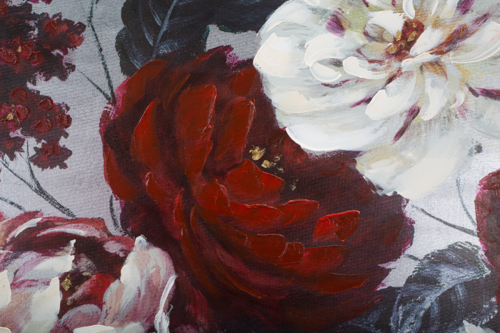 Tablou pictat manual Flower, Lemn/Canvas, Multicolor, 60x120x3.7 cm [3]