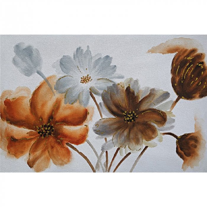 Tablou Flowers Orange pictat manual