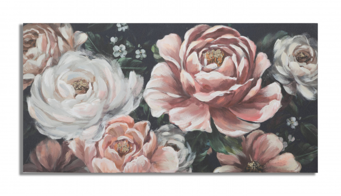 Tablou pictat manual Flowy - B -, Lemn/Canvas, Multicolor, 60x120x3.7 cm [5]