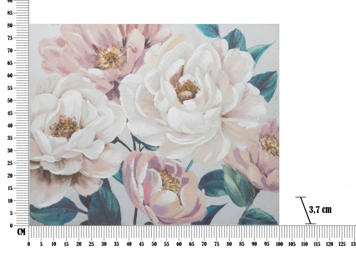 Tablou pictat manual Soft Flower, Lemn/Canvas, Multicolor, 80x100x3.7 cm [7]