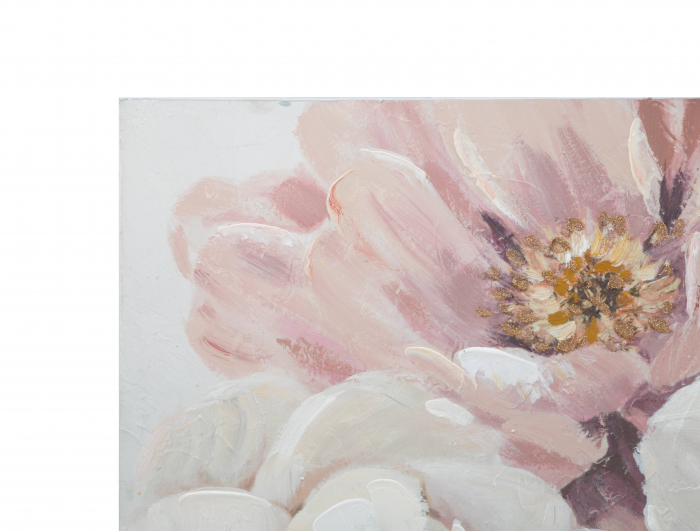 Tablou pictat manual Soft Flower, Lemn/Canvas, Multicolor, 80x100x3.7 cm [5]