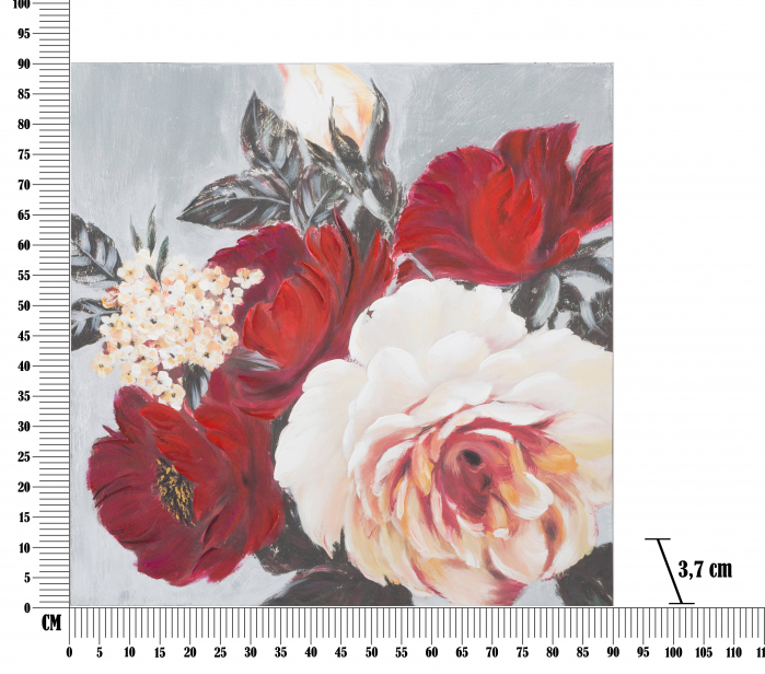 Tablou pictat manual Square, Lemn/Canvas, Multicolor, 90x90x3.7 cm [6]
