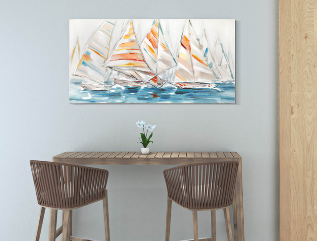 Tablou Reggata, Lemn/Canvas, Multicolor, 70x140x2.8 cm [6]