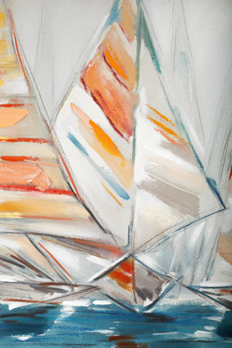 Tablou Reggata, Lemn/Canvas, Multicolor, 70x140x2.8 cm [5]