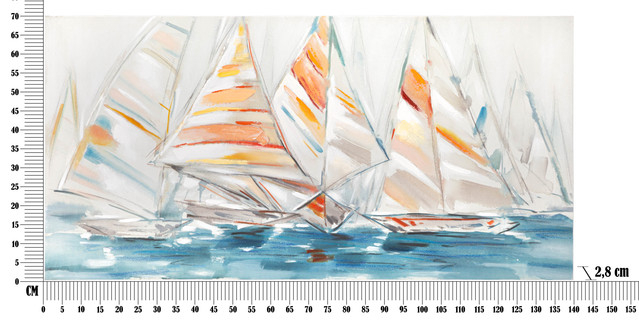 Tablou Reggata, Lemn/Canvas, Multicolor, 70x140x2.8 cm [7]