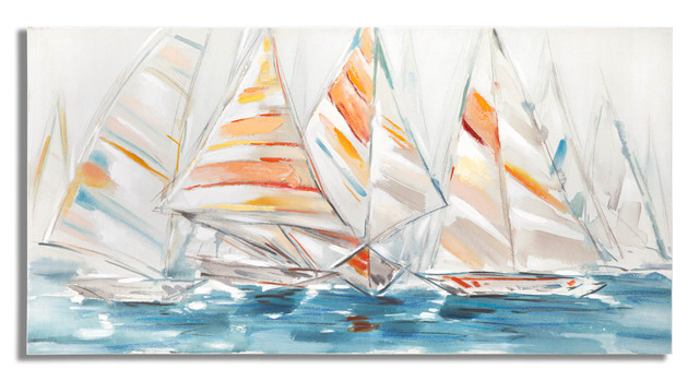 Tablou Reggata, Lemn/Canvas, Multicolor, 70x140x2.8 cm [2]