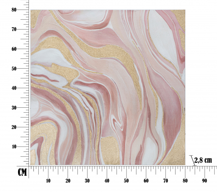 Tablou Rozly, lemn de pin/panza, multicolor, 80X2.8X80 cm [3]
