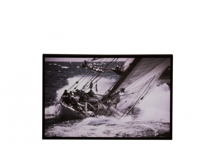 Tablou Sail Boat, Lemn Hartie, Alb Negru, 37×4.3×4.3 cm Jolipa imagine 2022