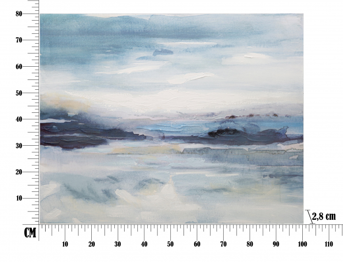 Tablou Softly, lemn de pin/panza, multicolor, 100X2.8X80 cm [3]