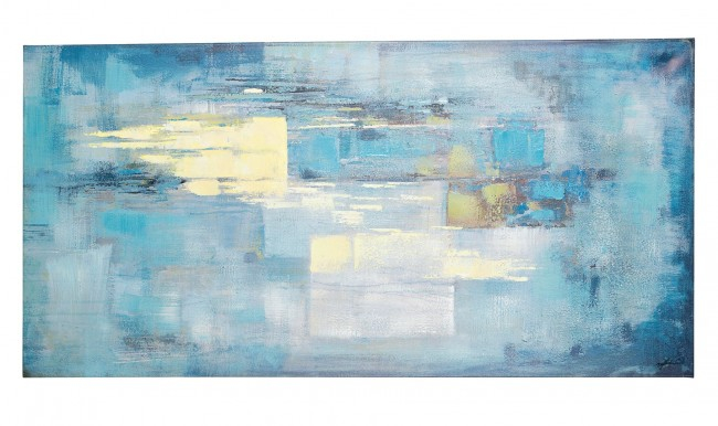 Tablou Talent, Panza Lemn, Albastru, 140x3.5x70 cm