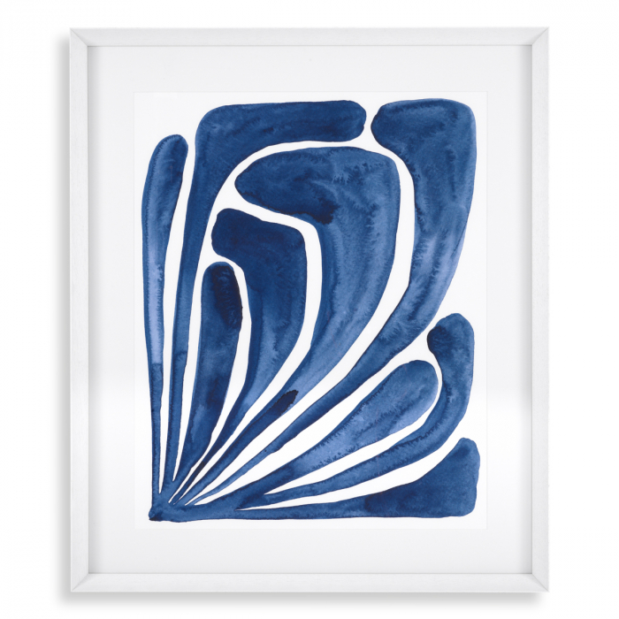 Tablou tipărit, Frunze stilizate albastre set de 2, Dims: W. 84 | D. 6 | H. 100 | per frame (CM) [3]