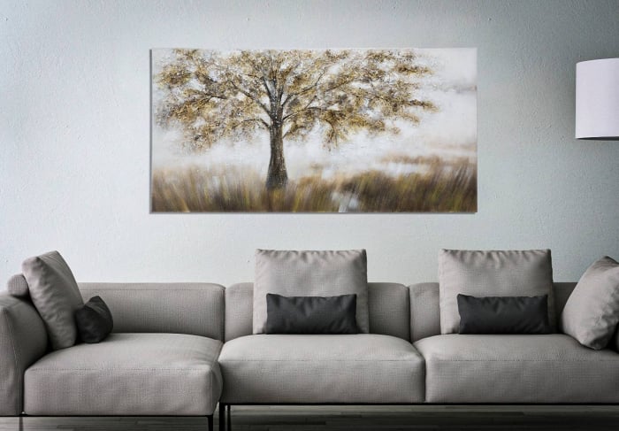 Tablou Tree Dark -B-, Lemn Canvas, Multicolor, 141.5x4x72 cm lotusland.ro imagine 2022