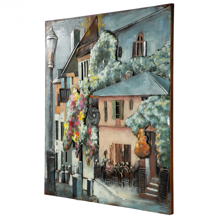 Tablou Village, pătrat, Metal, multicolor, PU 1, L. 4 cm, L. 100 cm, H 100 cm [2]