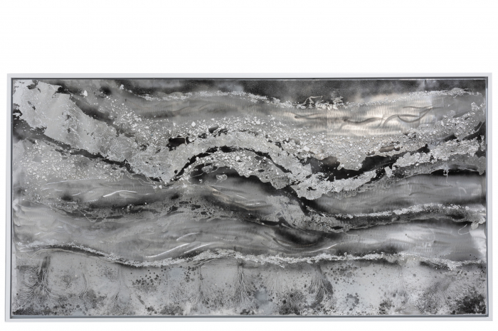 Tablou Waves, Lemn, Gri, 205x4.5x105.5 cm