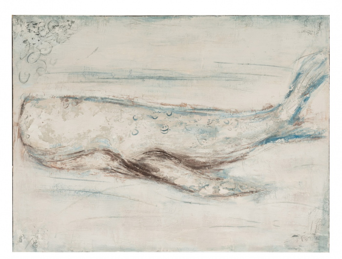 Tablou Whale, Canvas, Albastru, 119.5x4x90 cm