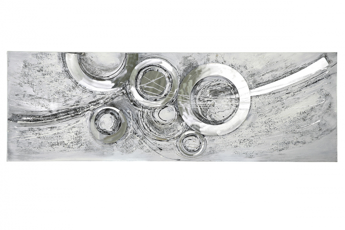TablouCircles, panza, gri/argintiu, 150x50x2 cm [2]