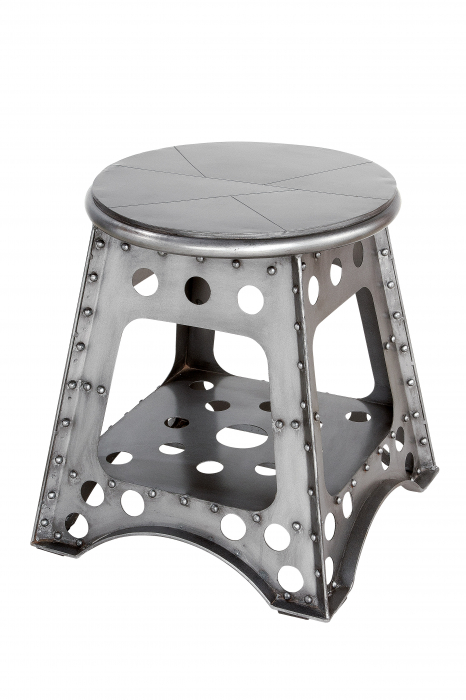 Taburet Aviation, Metal, Argintiu, 47x52x47 cm [2]