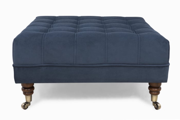 Taburet  Chesterfield, Albastru petrol, 70x32x70 cm [2]