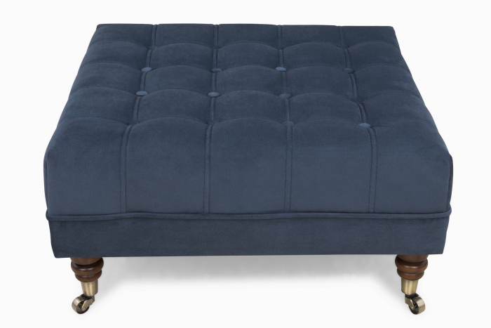 Taburet  Chesterfield, Albastru petrol, 70x32x70 cm [3]