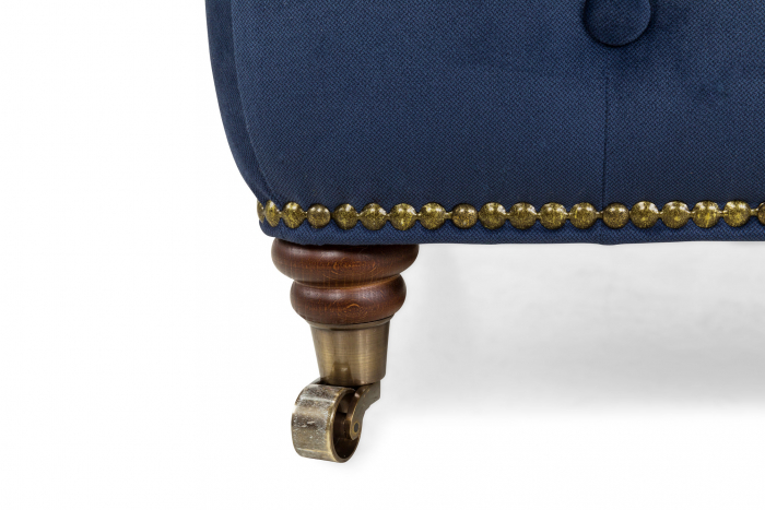 Taburet  Chesterfield, Albastru petrol, 75x45x70 cm [7]