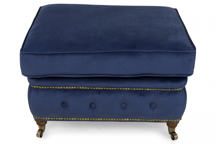 Taburet  Chesterfield, Albastru petrol, 75x45x70 cm [2]