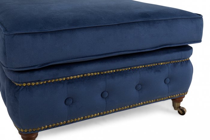 Taburet  Chesterfield, Albastru petrol, 75x45x70 cm [5]