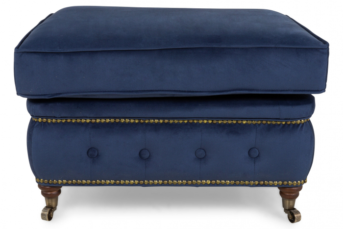 Taburet  Chesterfield, Albastru petrol, 75x45x70 cm [3]