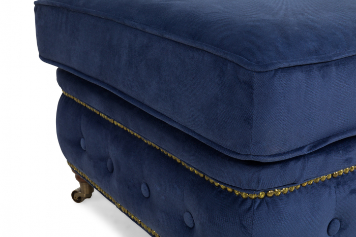 Taburet  Chesterfield, Albastru petrol, 75x45x70 cm [4]