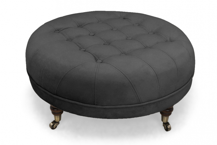 Taburet  Chesterfield, Gri, 80x32x80 cm [2]