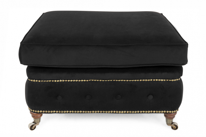 Taburet  Chesterfield, Negru, 75x45x70 cm [2]
