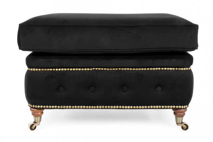 Taburet  Chesterfield, Negru, 75x45x70 cm [3]