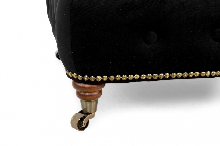 Taburet  Chesterfield, Negru, 75x45x70 cm [6]