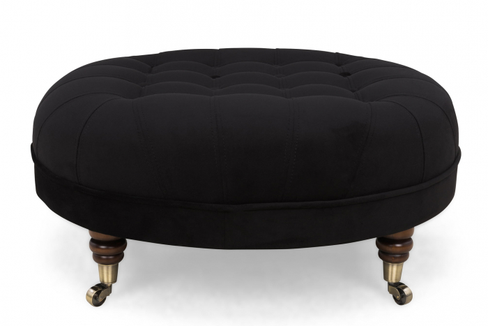 Taburet  Chesterfield, Negru, 80x32x80 cm [3]