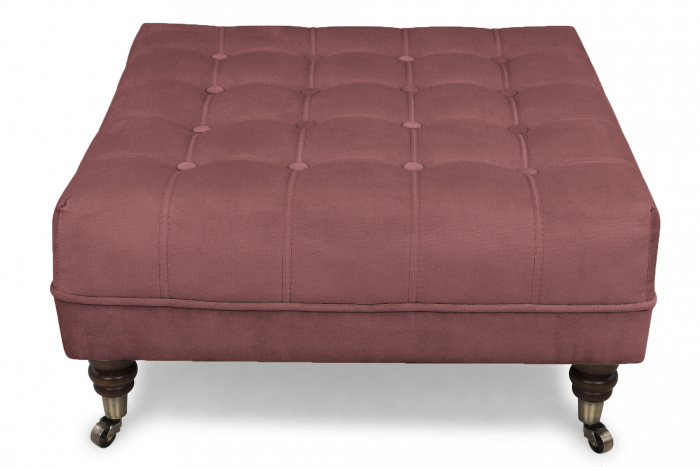 Taburet  Chesterfield, Roz inchis, 70x32x70 cm [3]