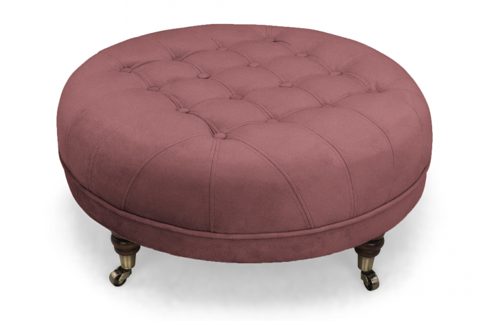 Taburet  Chesterfield, Roz inchis, 80x32x80 cm [2]