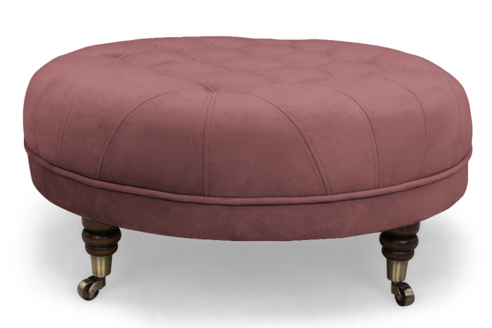 Taburet  Chesterfield, Roz inchis, 80x32x80 cm [3]