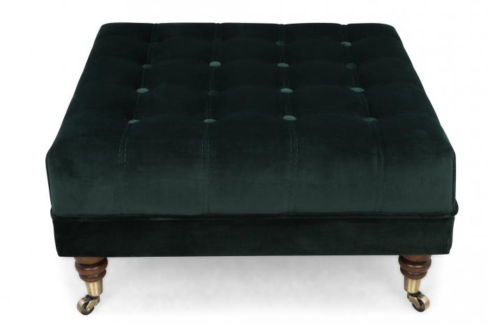 Taburet  Chesterfield, Verde inchis, 70x32x70 cm [3]