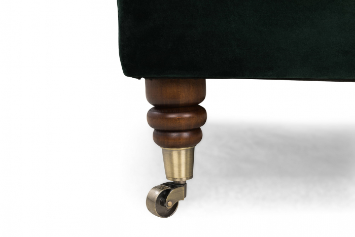 Taburet  Chesterfield, Verde inchis, 70x32x70 cm [5]