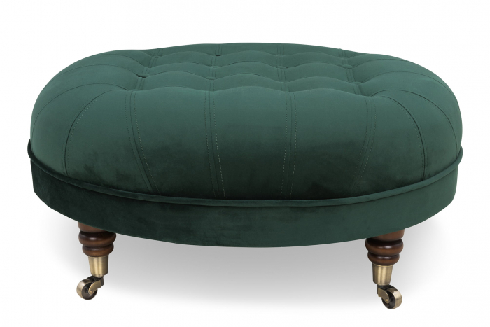 Taburet  Chesterfield, Verde inchis, 80x32x80 cm [3]