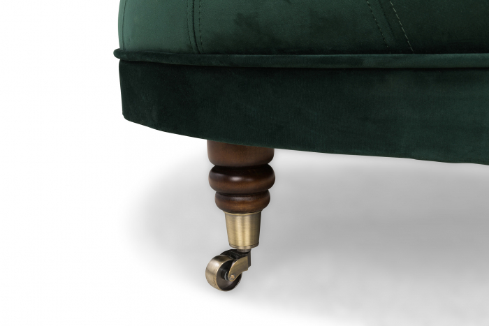 Taburet  Chesterfield, Verde inchis, 80x32x80 cm [5]
