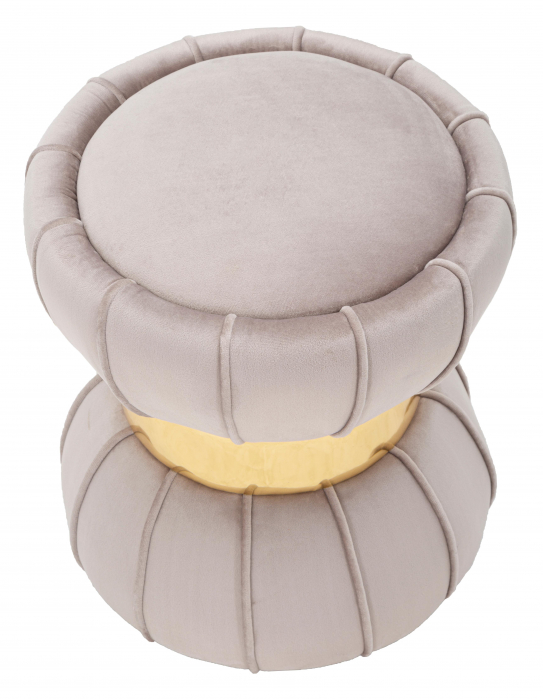 Taburet Flower, MDF/Lemn/Sintetic, Gri, 44x40x40 cm [4]
