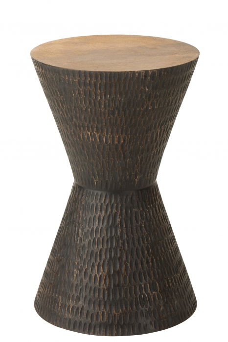 Taburet Mango, Lemn, Maro Negru, 36x36x57 cm Jolipa