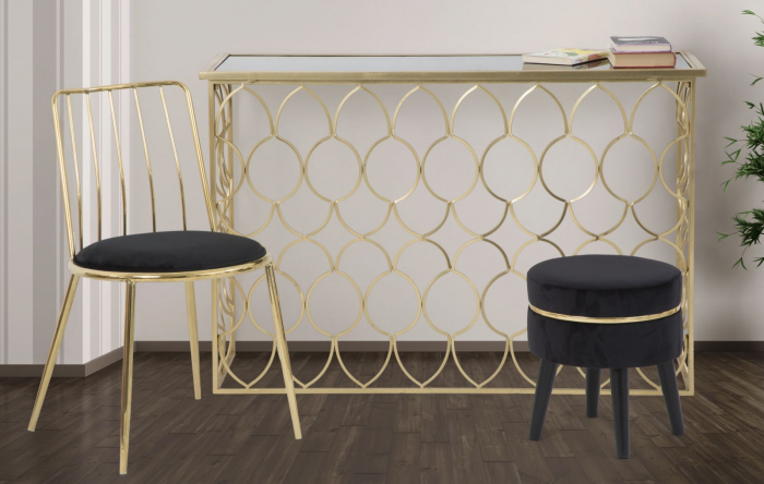 Taburet PARIS, negru, 35X40.5 cm, Mauro Ferretti [7]