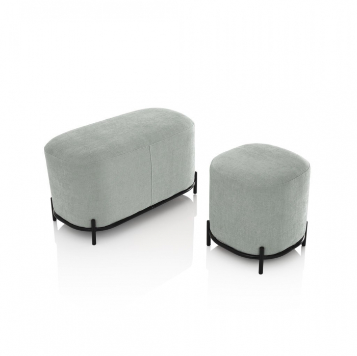 Taburet VANITY, Metal/Stofa, Mint Verde, 42x42x45 cm [2]