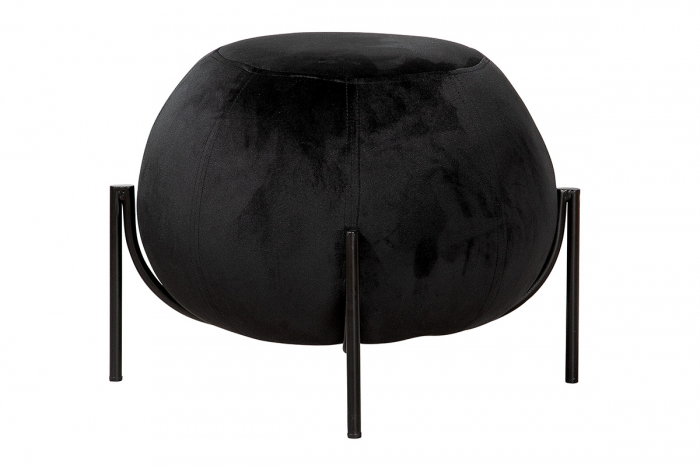 Taburet York, Catifea/Metal, Negru, 59x40x59 cm [2]